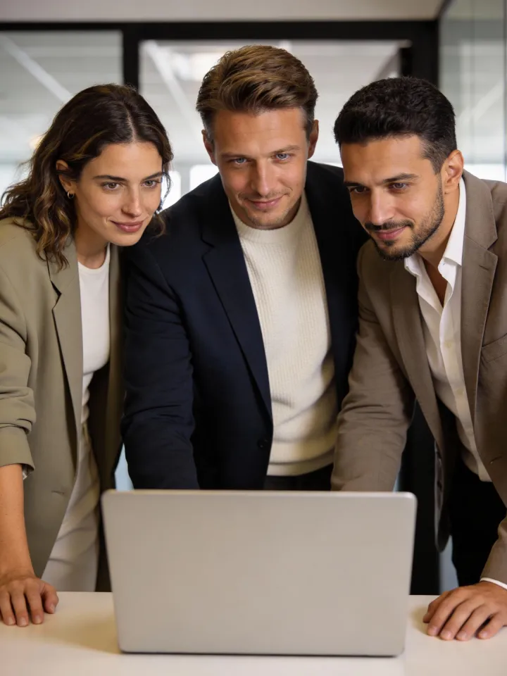 Equipe analisa resultados em gráficos